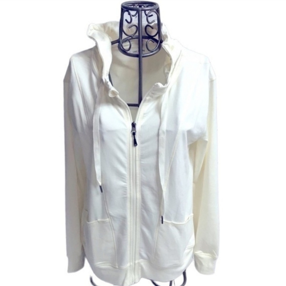 Cee Bee Cream Soft Zip Front Hoodie Small Cabincore Casual Chilly Weather - Picture 2 of 7
